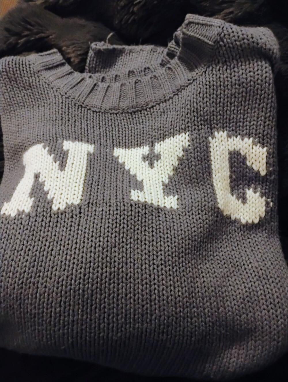 Women's NYC Dark Gray Knit Sweater Size XL